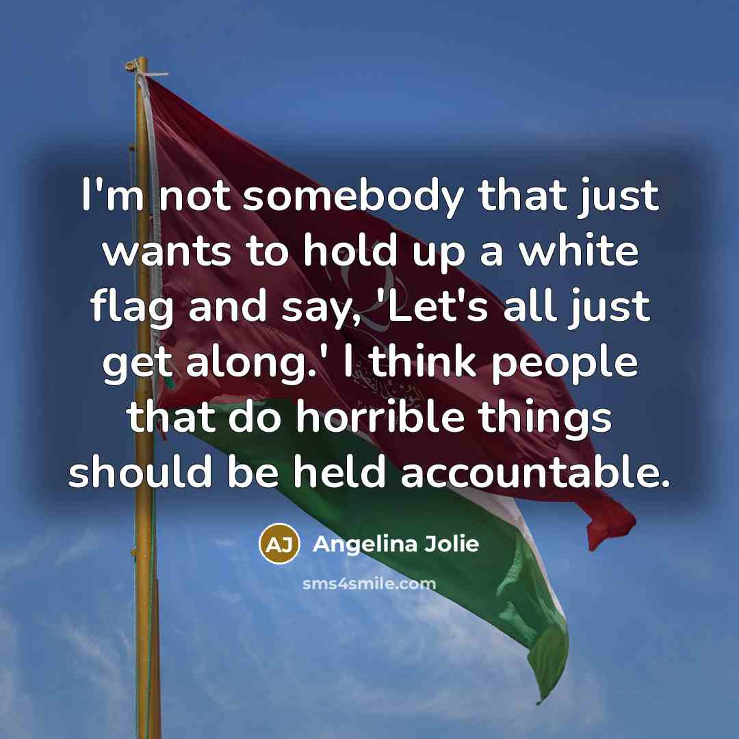 “I'm not somebody that just wants to hold up a…” quote by Angelina Jolie
