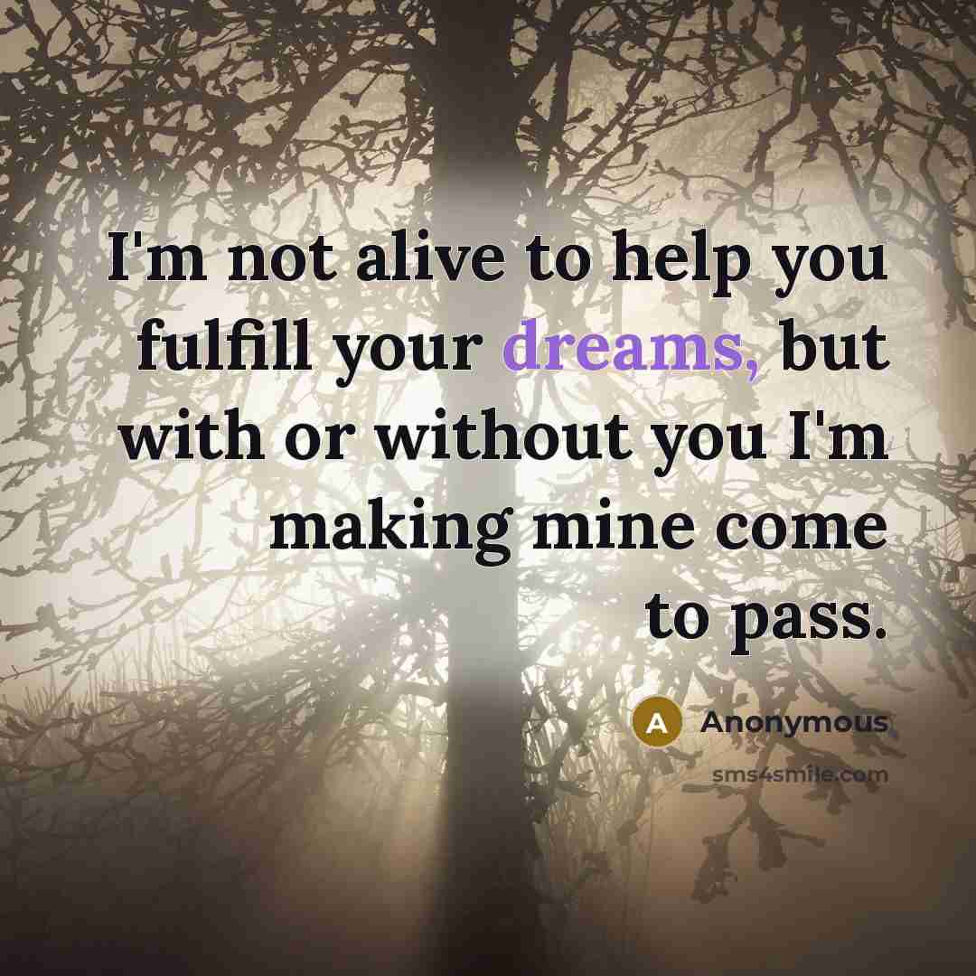 “I'm not alive to help you fulfill your dreams, but…” quote by Anonymous