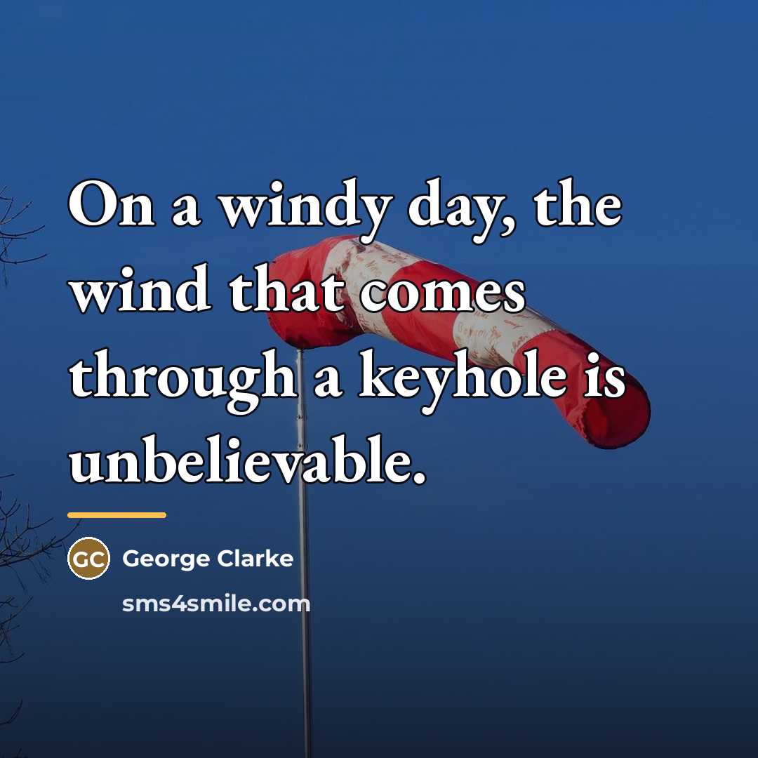 “On a windy day, the wind that comes through a…” quote by George Clarke