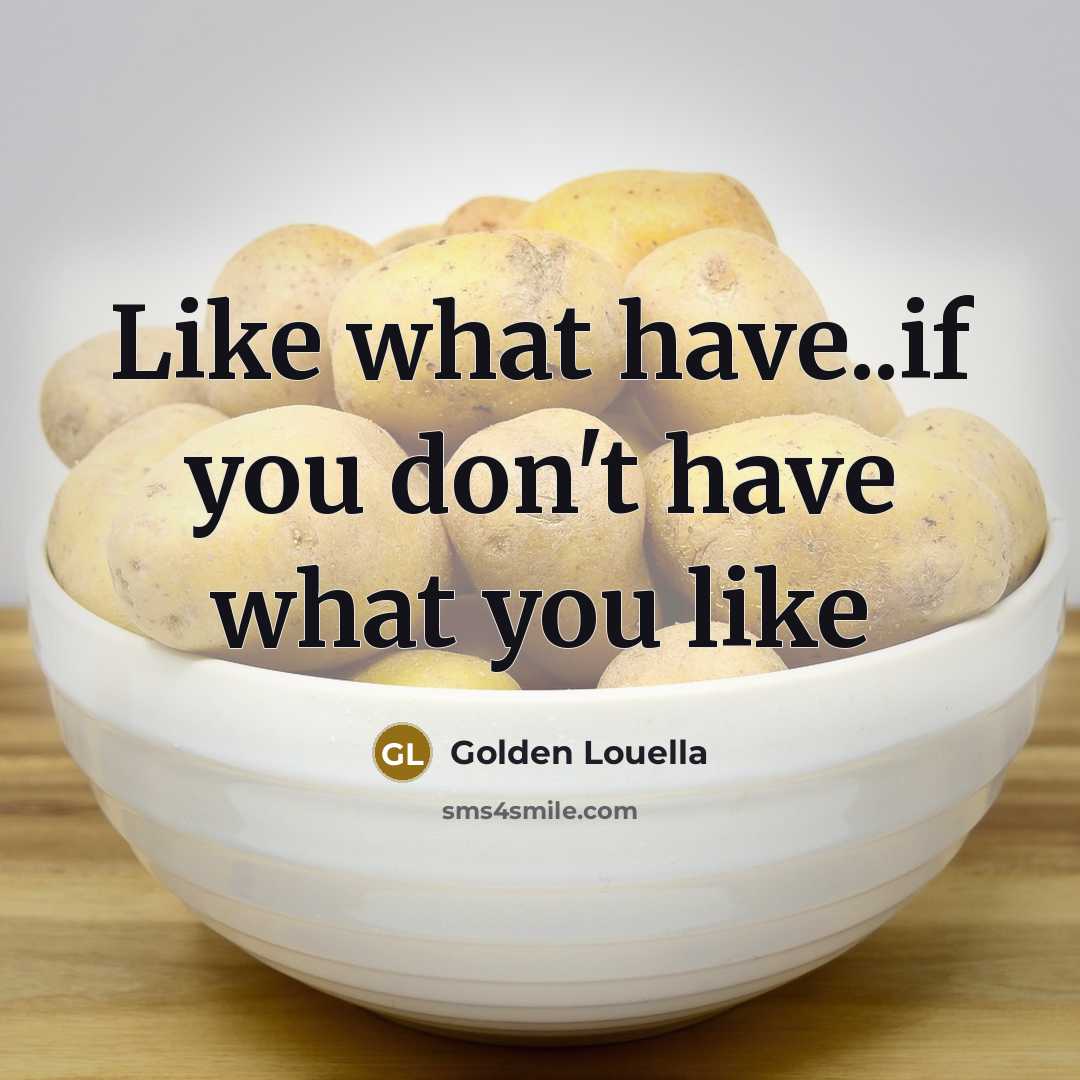 “Like what have..if you don't have what you like” quote by Golden Louella