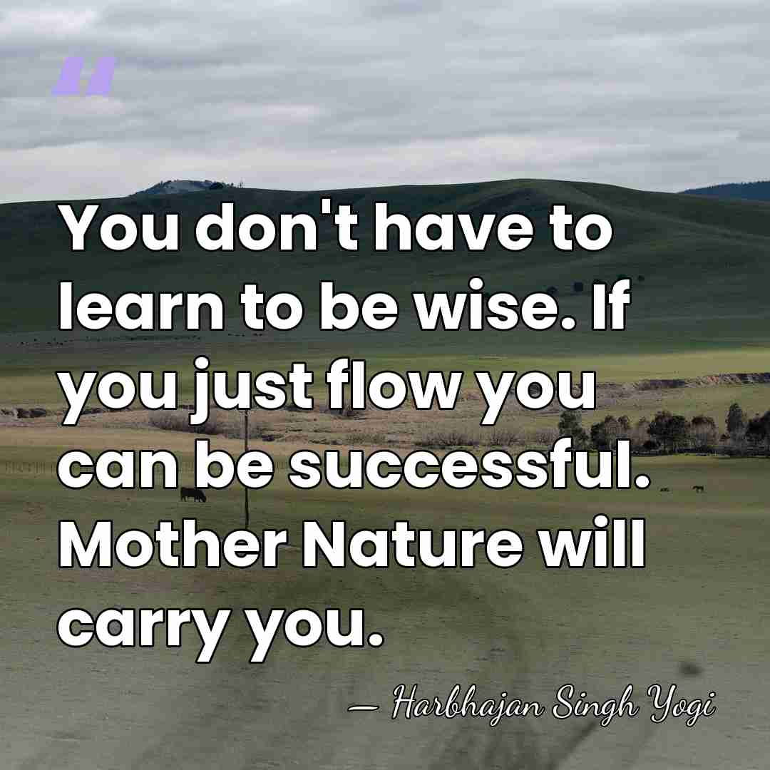 You don't have to learn to be wise. If you just flow&hellip; - Harbhajan Singh Yogi