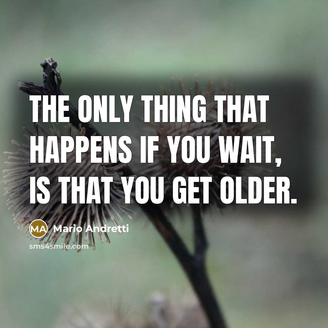 “The only thing that happens if you wait, is that…” quote by Mario Andretti