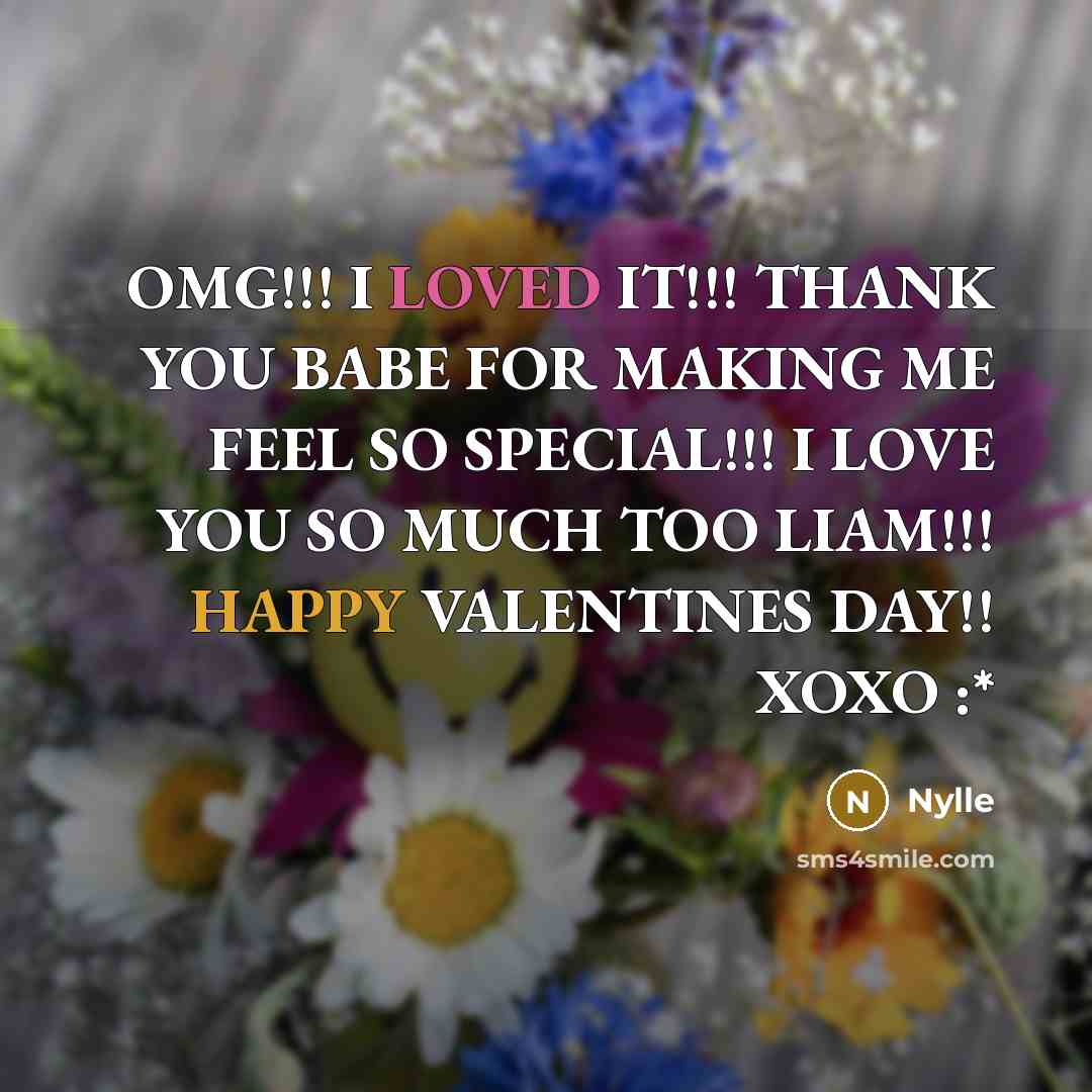 “OMG!!! I LOVED IT!!! THANK YOU BABE FOR MAKING ME…” quote by Nylle