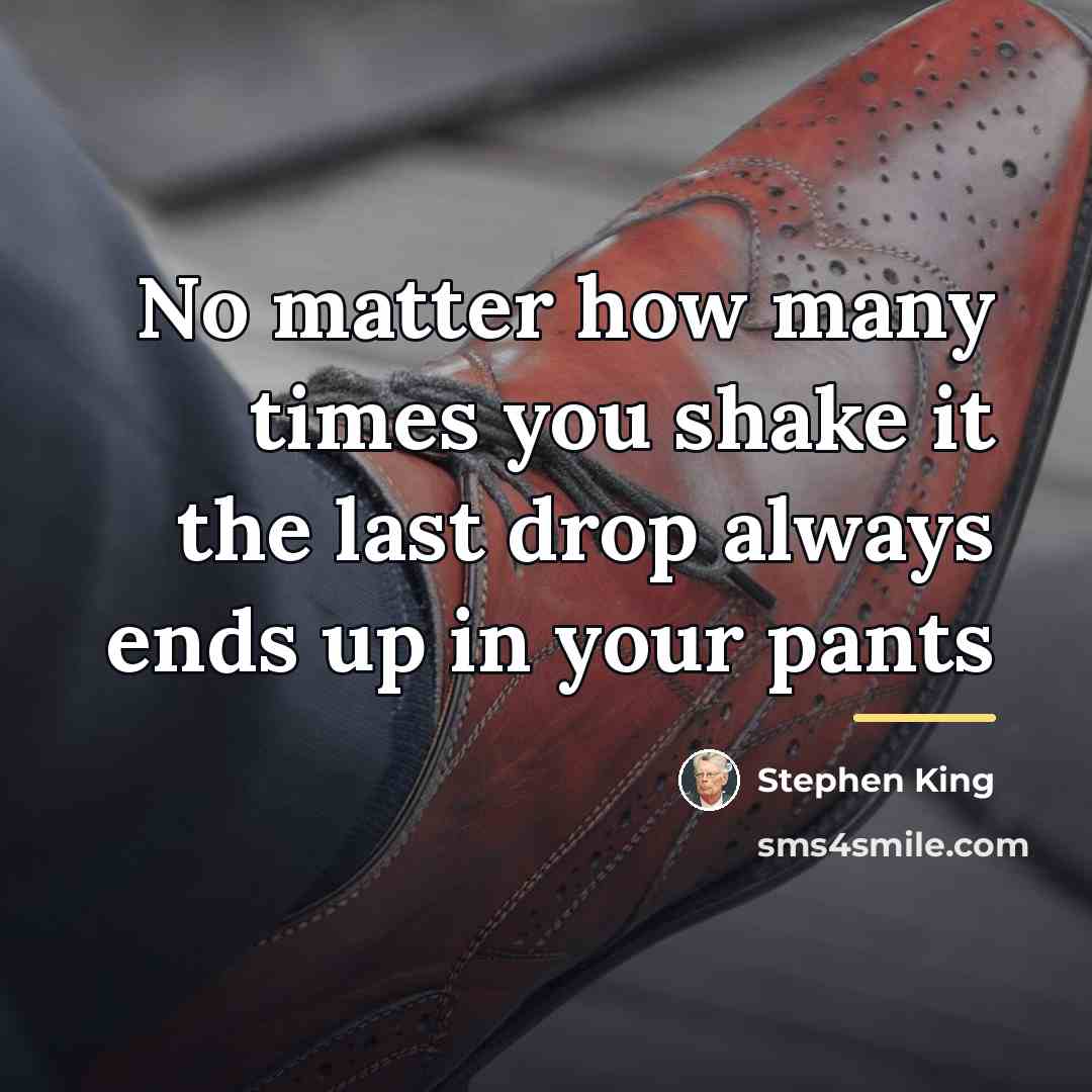 “No matter how many times you shake it the last…” quote by Stephen King