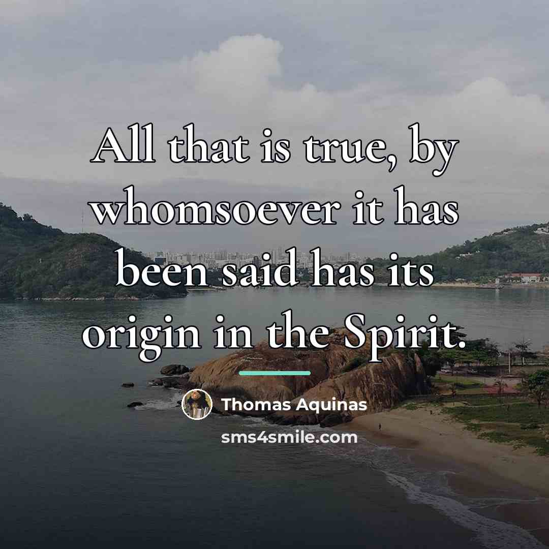 “All that is true, by whomsoever it has been said…” quote by Thomas Aquinas