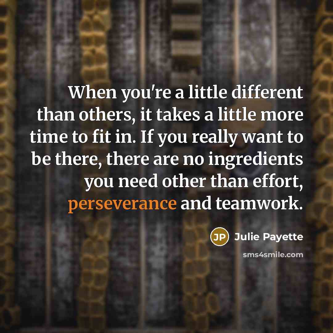 “When you're a little different than others, it takes a…” quote by Julie Payette
