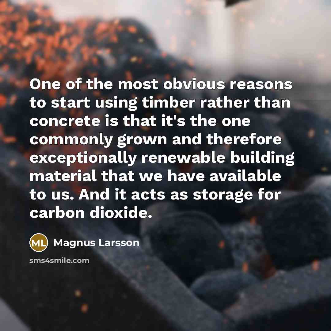 “One of the most obvious reasons to start using timber…” quote by Magnus Larsson