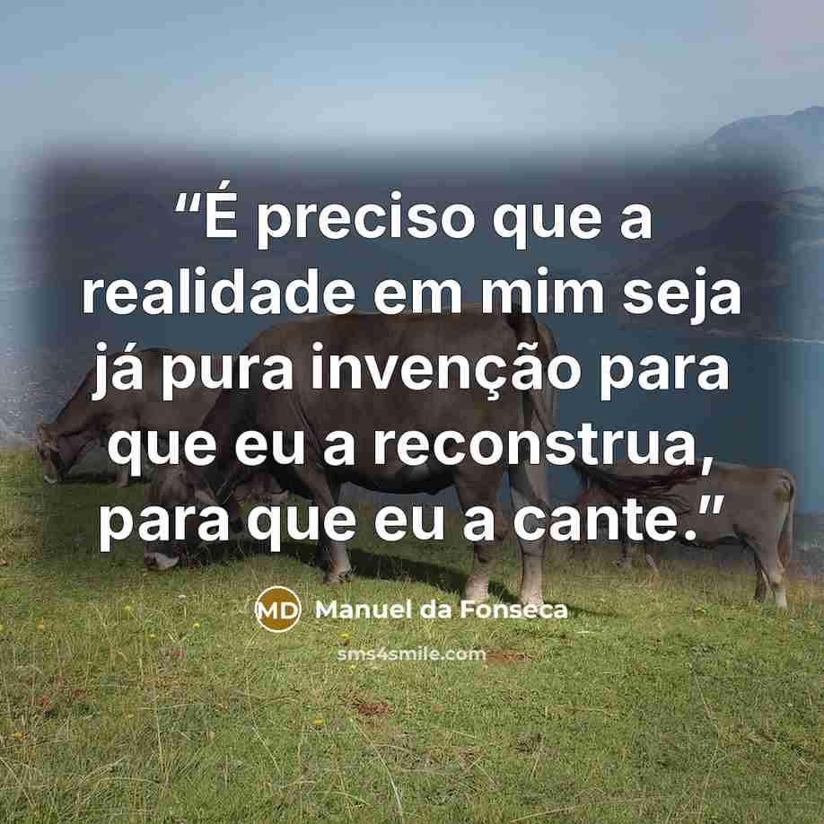“É preciso que a realidade em mim seja já pura invenção para que eu a reconstrua, para que eu a cante.” quote by Manuel da Fonseca