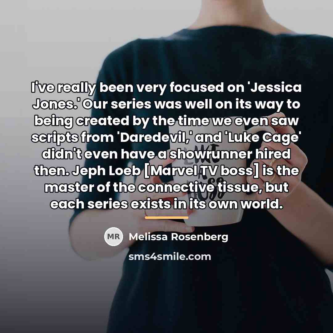 “I've really been very focused on 'Jessica Jones.' Our series…” quote by Melissa Rosenberg