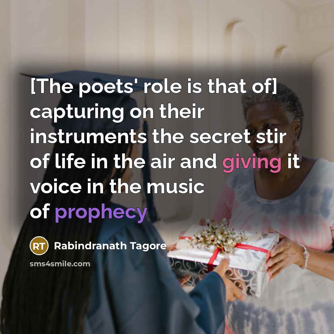 “[The poets' role is that of] capturing on their instruments…” quote by Rabindranath Tagore