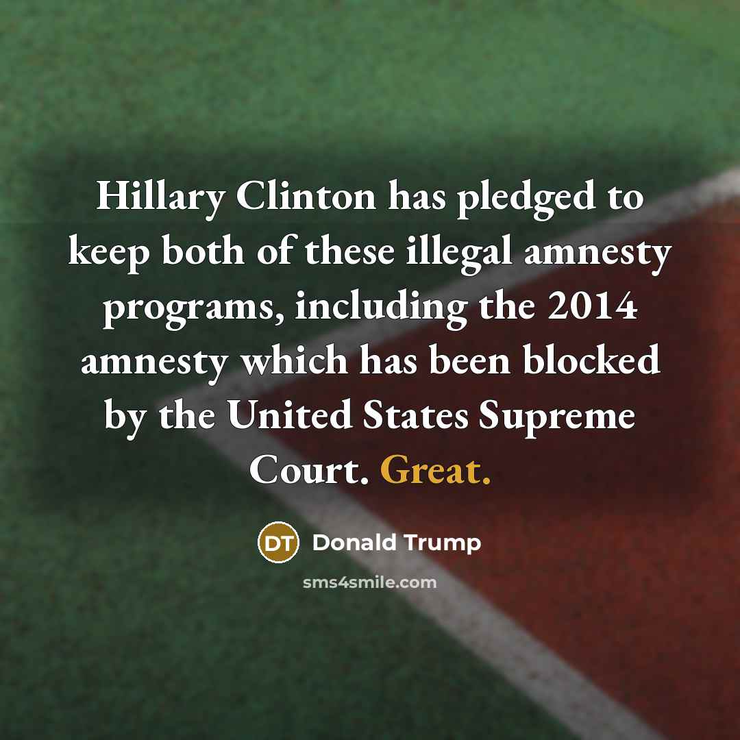 “Hillary Clinton has pledged to keep both of these illegal…” quote by Donald Trump