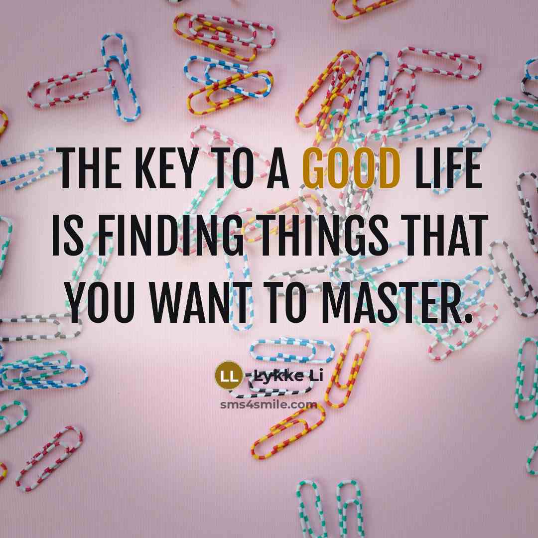 “The key to a good life is finding things that…” quote by Lykke Li