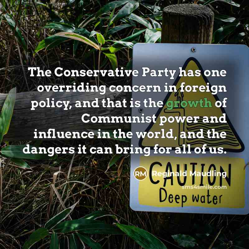 “The Conservative Party has one overriding concern in foreign policy,…” quote by Reginald Maudling
