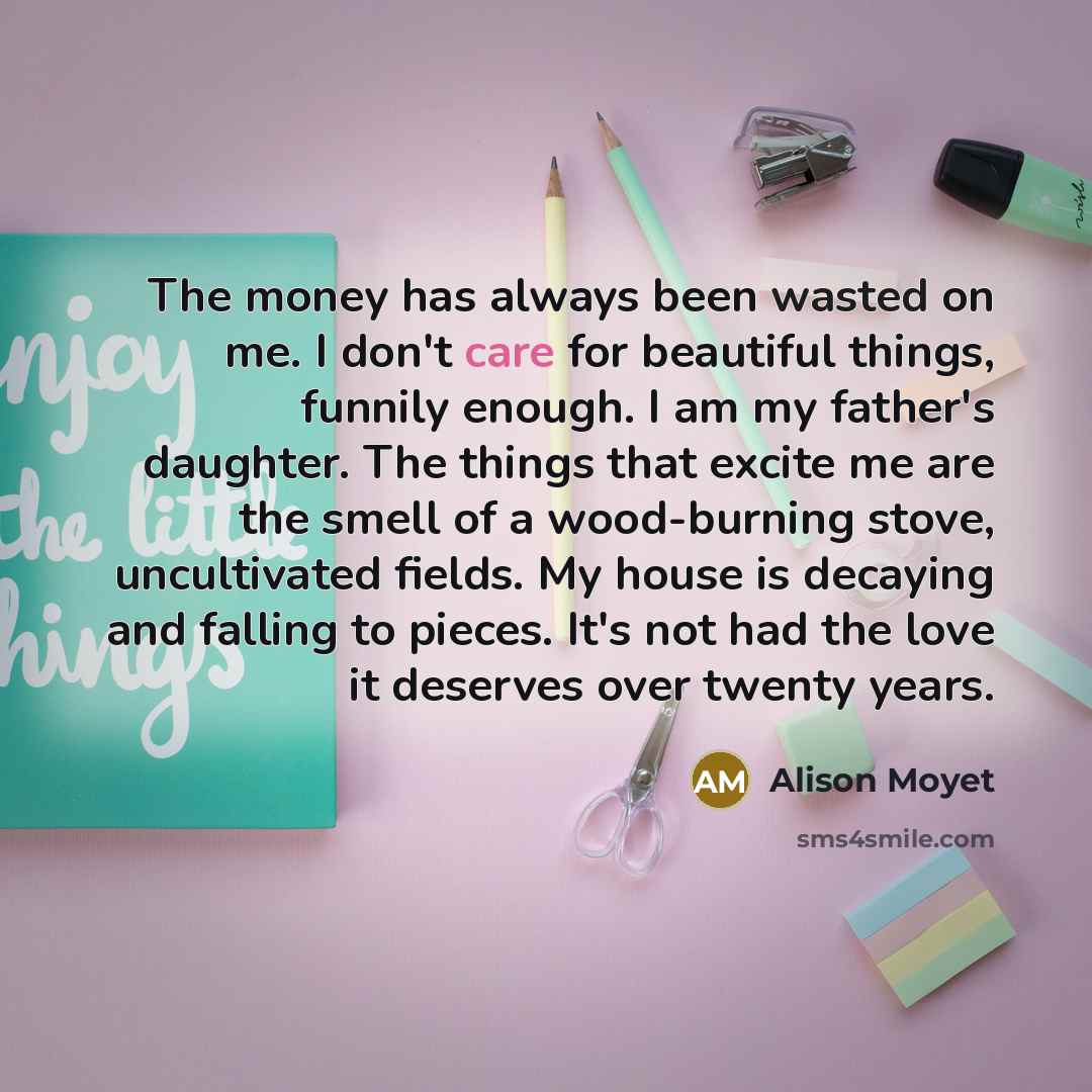 “The money has always been wasted on me. I don't…” quote by Alison Moyet