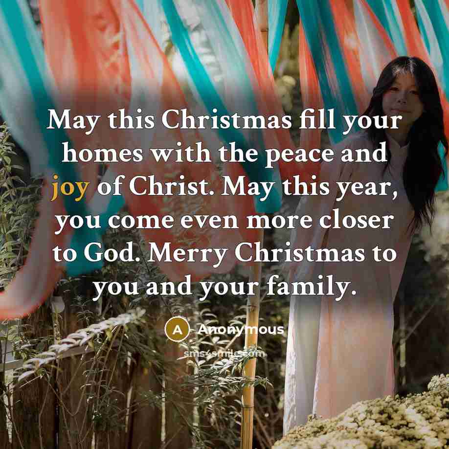 “May this Christmas fill your homes with the peace and…” quote by Anonymous