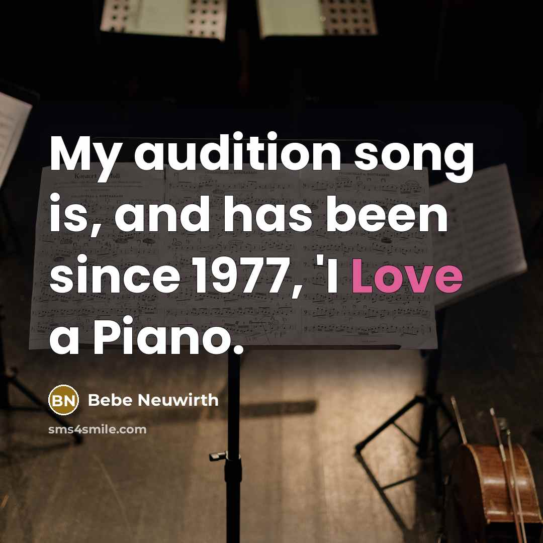 “My audition song is, and has been since 1977, 'I…” quote by Bebe Neuwirth