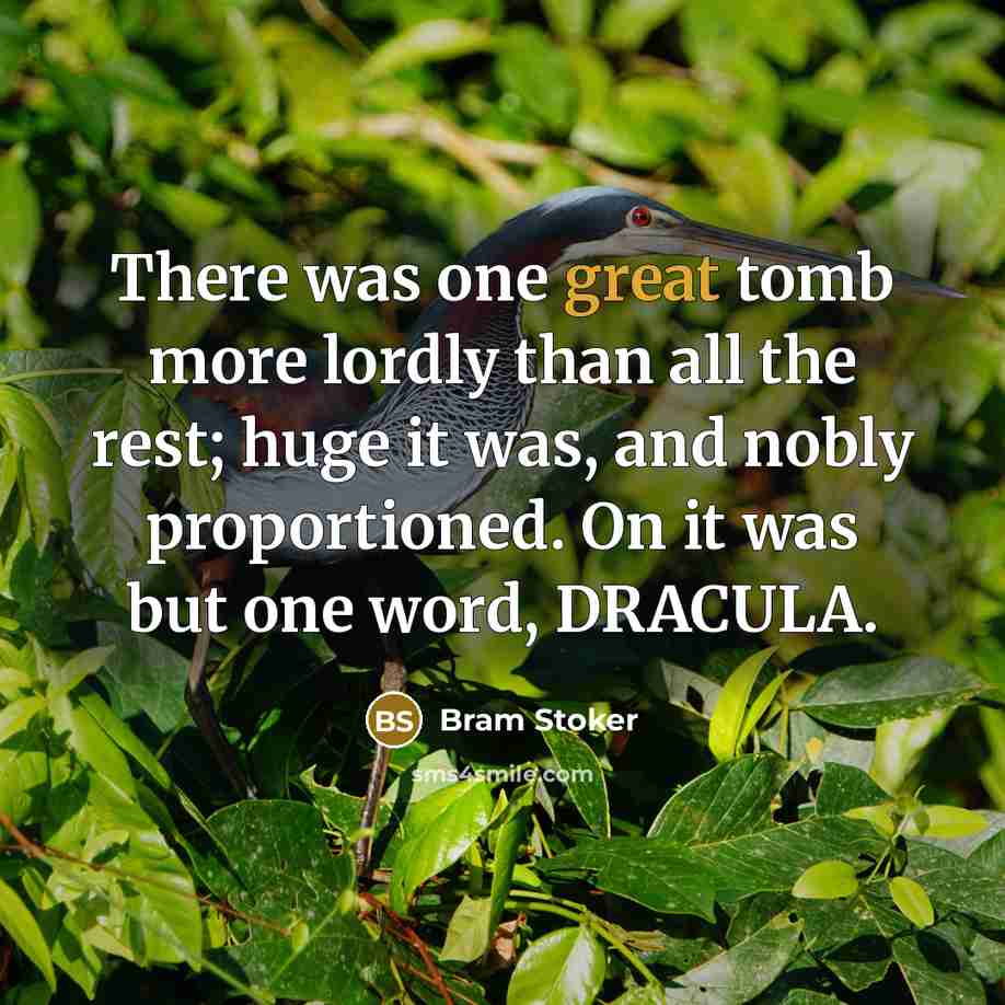 “There was one great tomb more lordly than all the…” quote by Bram Stoker
