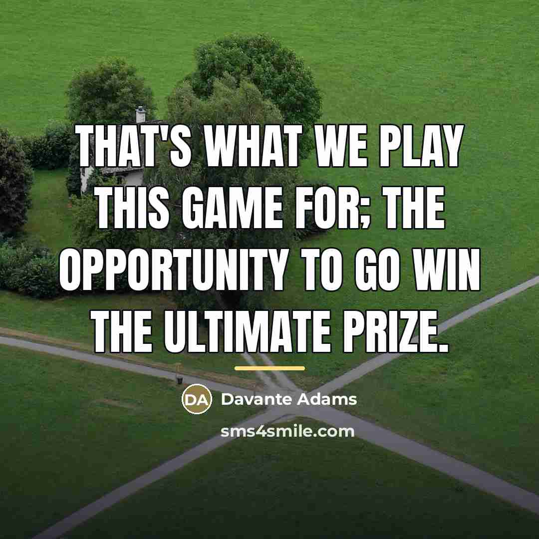 “That's what we play this game for; the opportunity to…” quote by Davante Adams