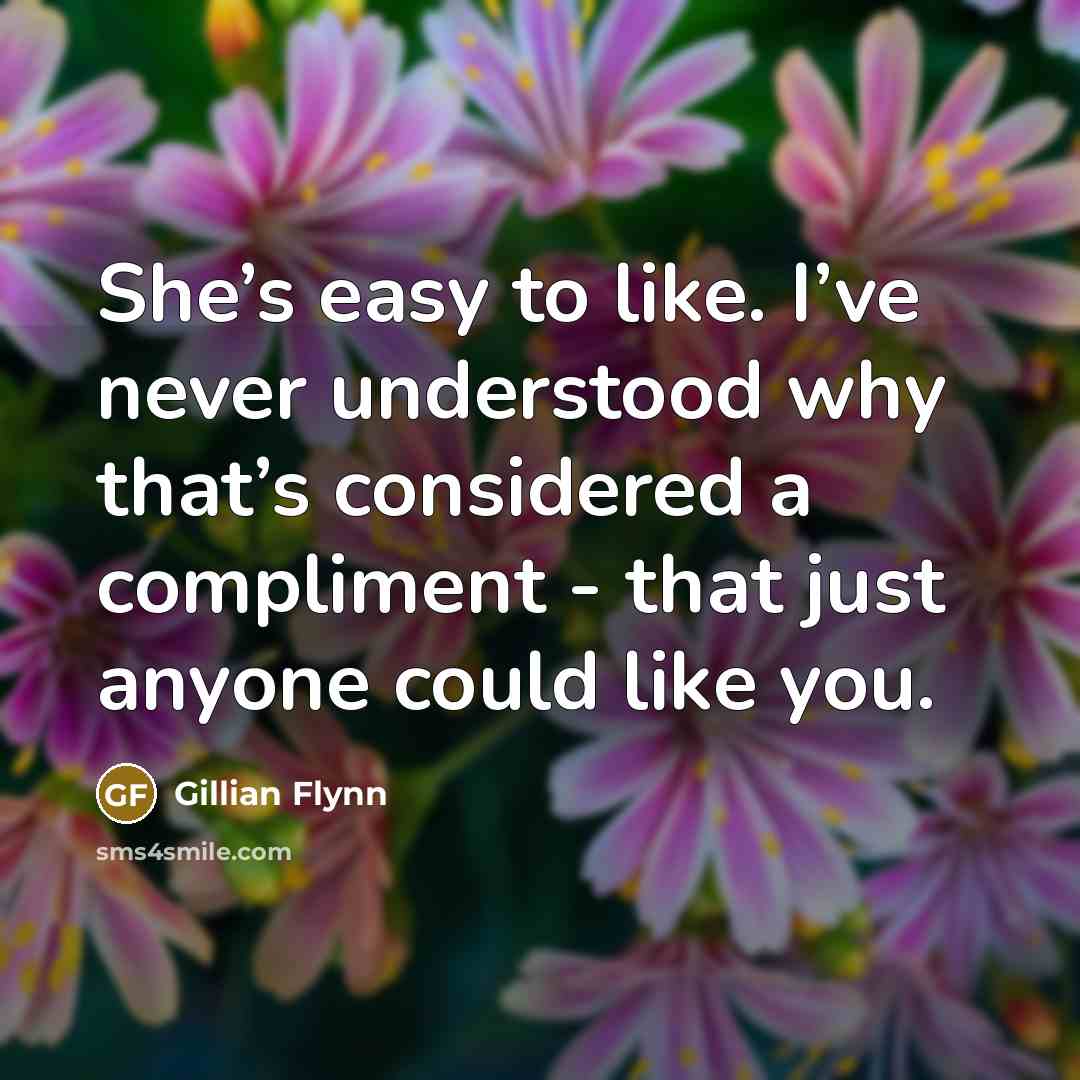 “She’s easy to like. I’ve never understood why that’s considered…” quote by Gillian Flynn