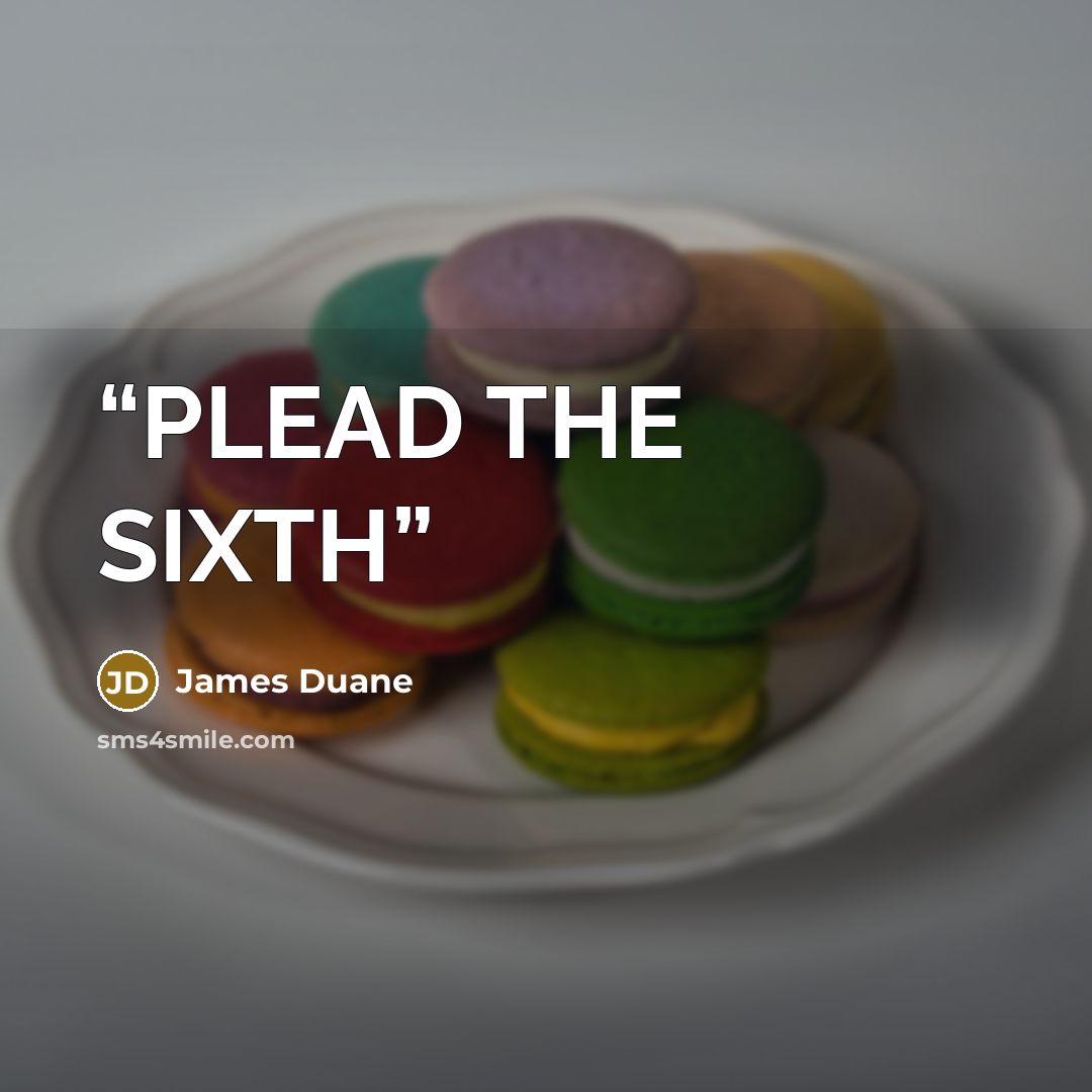 “PLEAD THE SIXTH” quote by James Duane