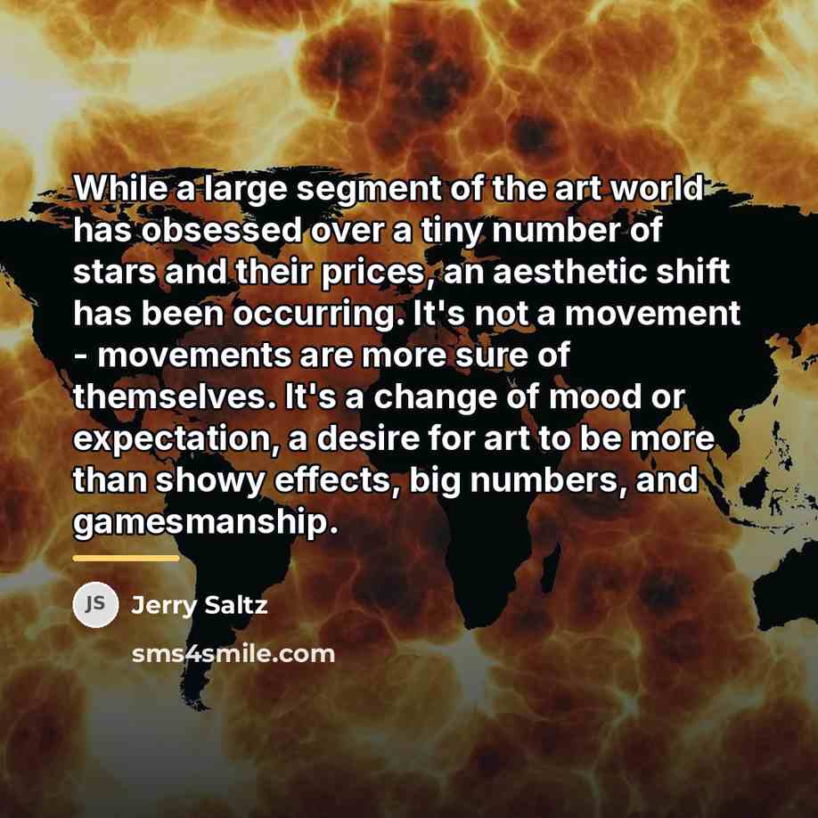 “While a large segment of the art world has obsessed…” quote by Jerry Saltz