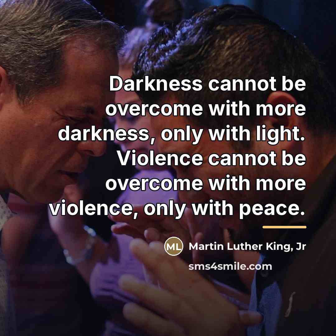 “Darkness cannot be overcome with more darkness, only with light.…” quote by Martin Luther King, Jr