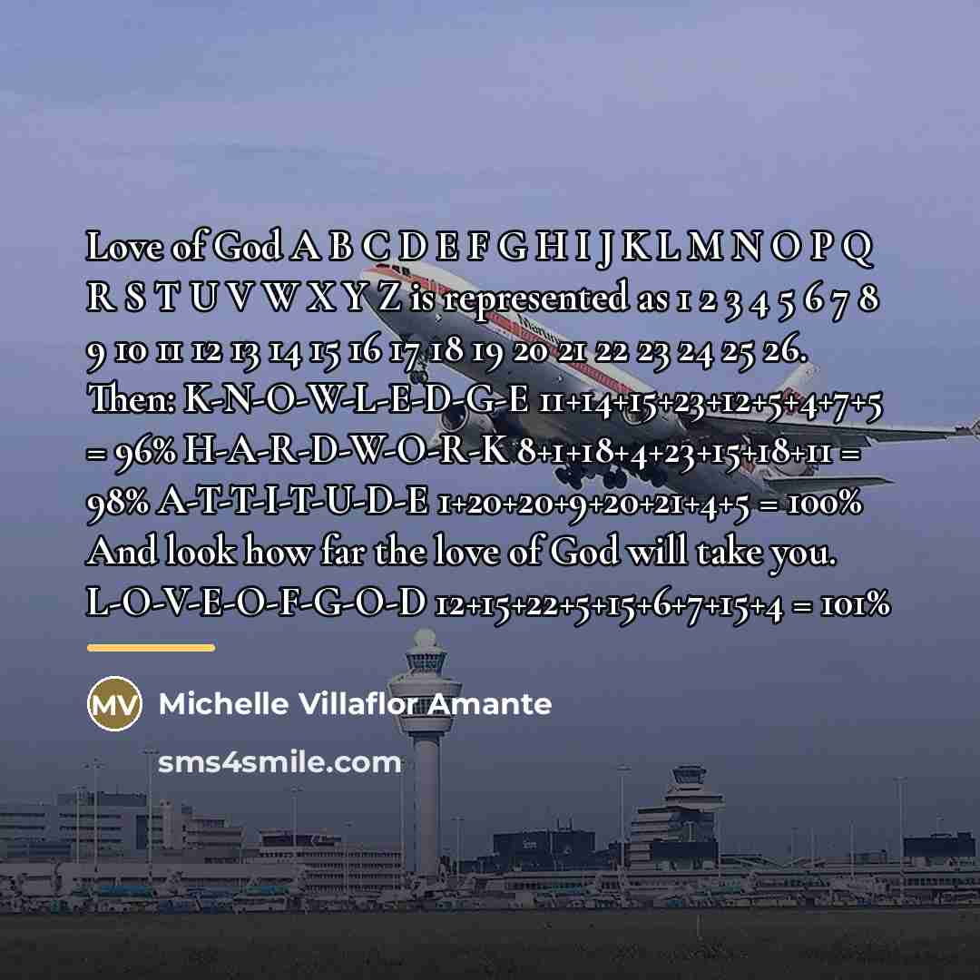 “Love of God A B C D E F G…” quote by Michelle Villaflor Amante