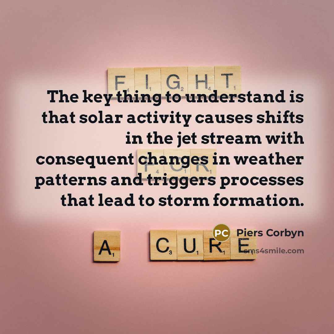 “The key thing to understand is that solar activity causes…” quote by Piers Corbyn