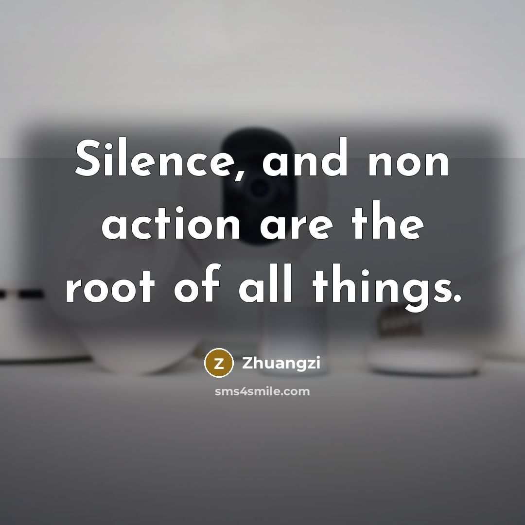 “Silence, and non action are the root of all things.…” quote by Zhuangzi