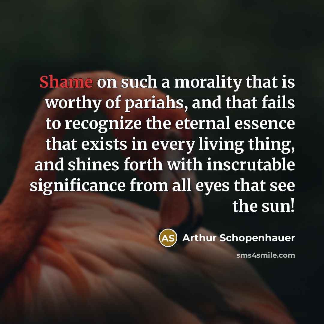 “Shame on such a morality that is worthy of pariahs,…” quote by Arthur Schopenhauer