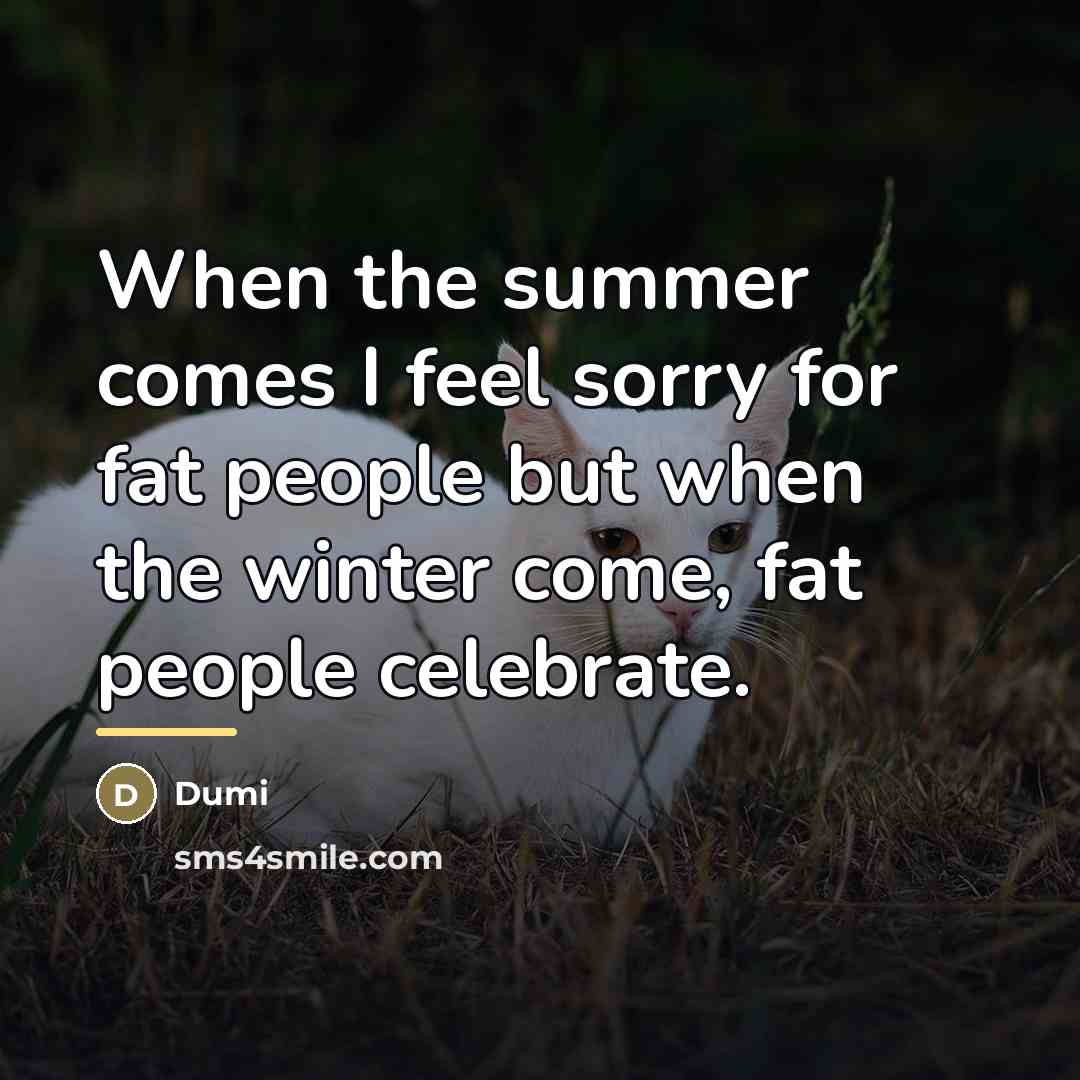 “When the summer comes I feel sorry for fat people…” quote by Dumi