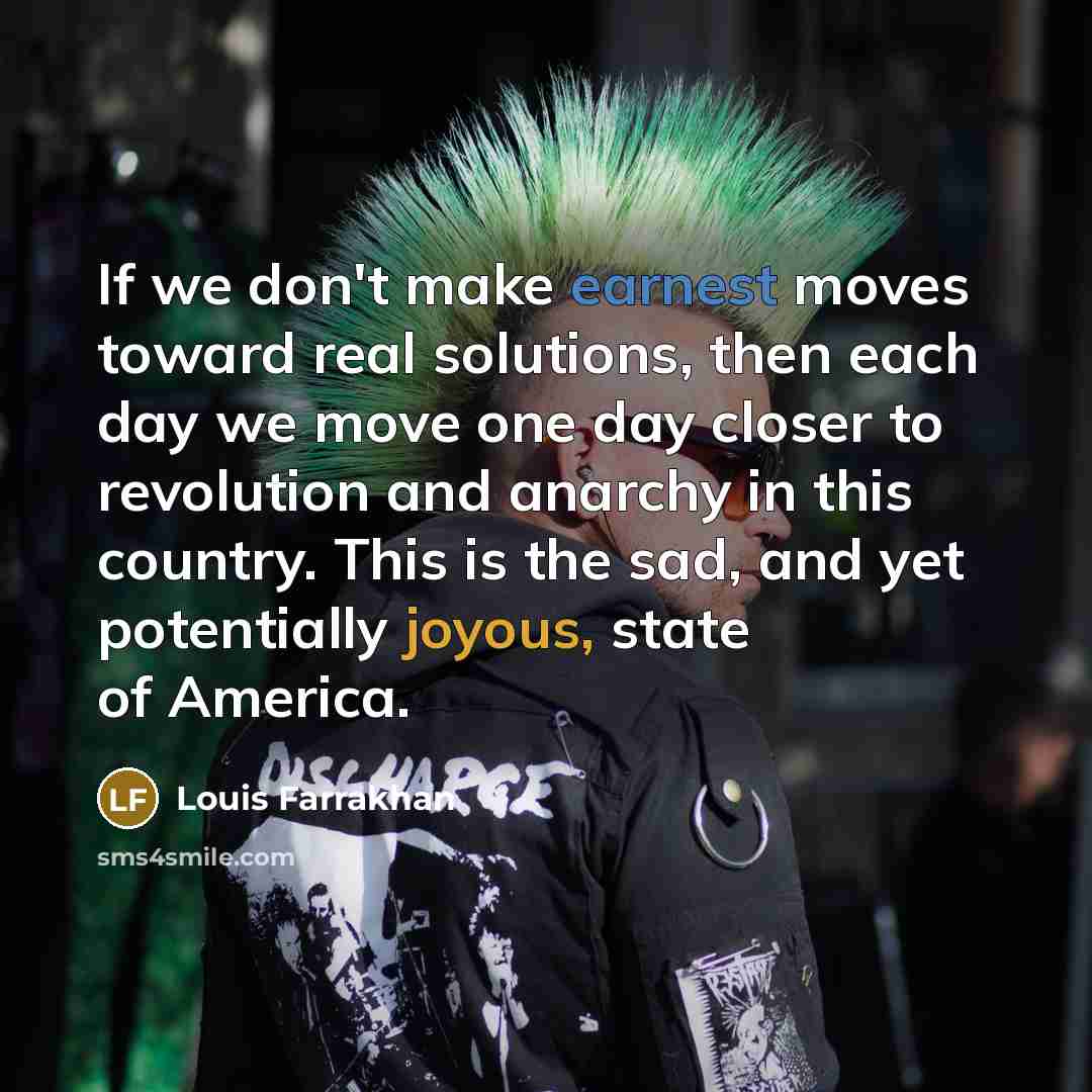 “If we don't make earnest moves toward real solutions, then…” quote by Louis Farrakhan