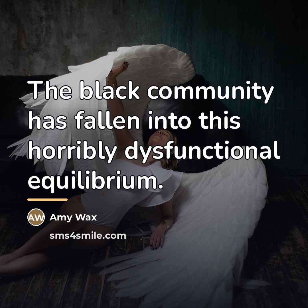 “The black community has fallen into this horribly dysfunctional equilibrium.…” quote by Amy Wax