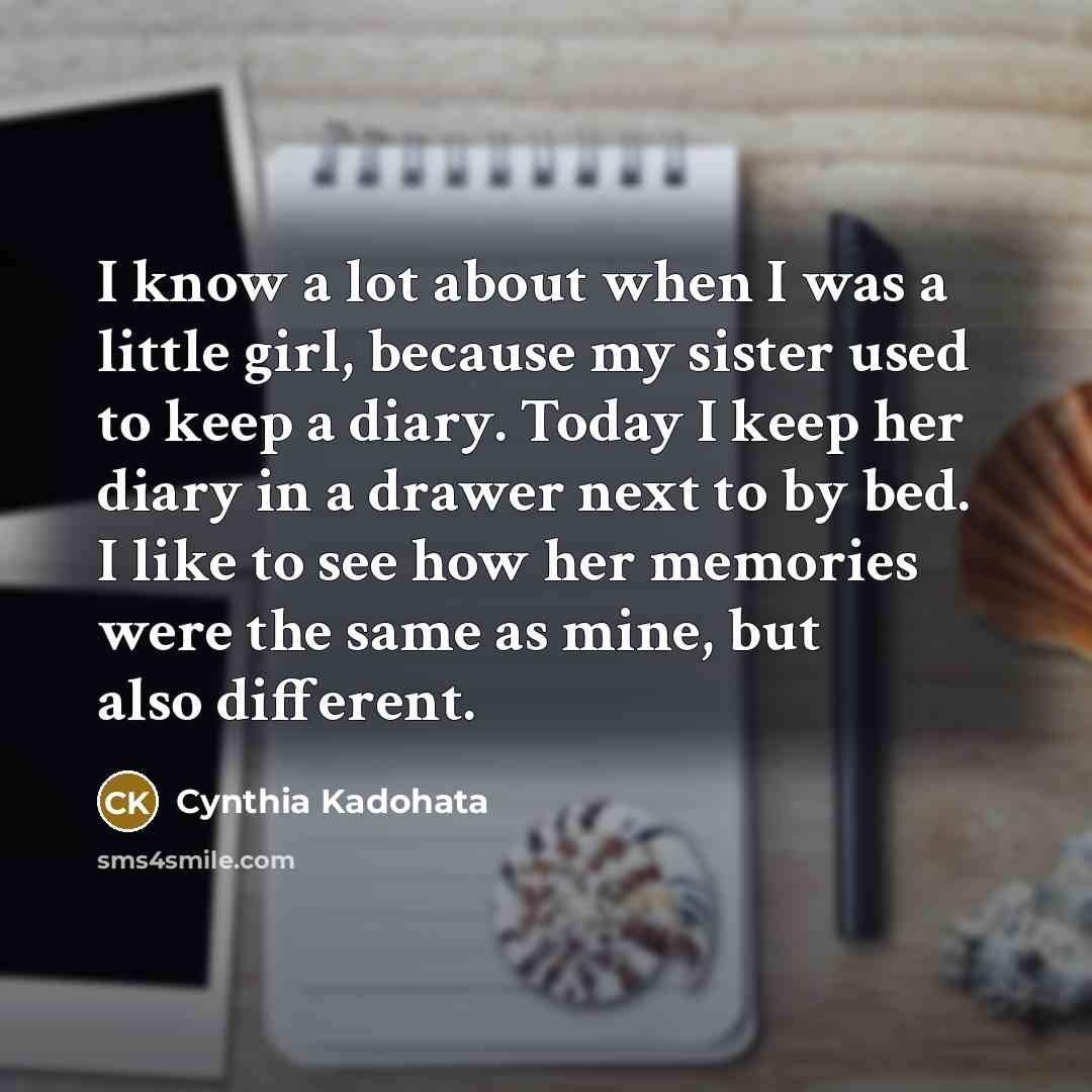 “I know a lot about when I was a little…” quote by Cynthia Kadohata