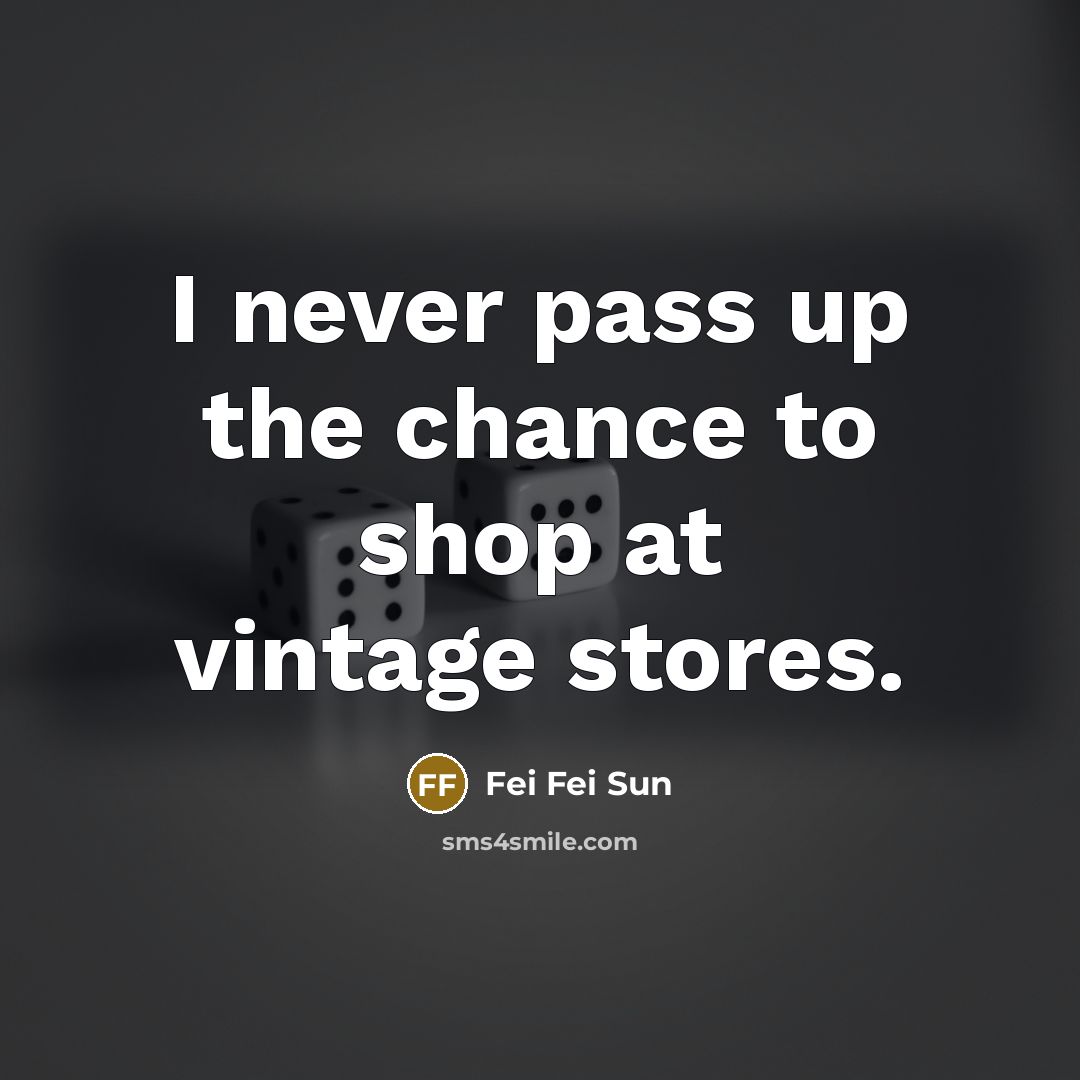 “I never pass up the chance to shop at vintage…” quote by Fei Fei Sun
