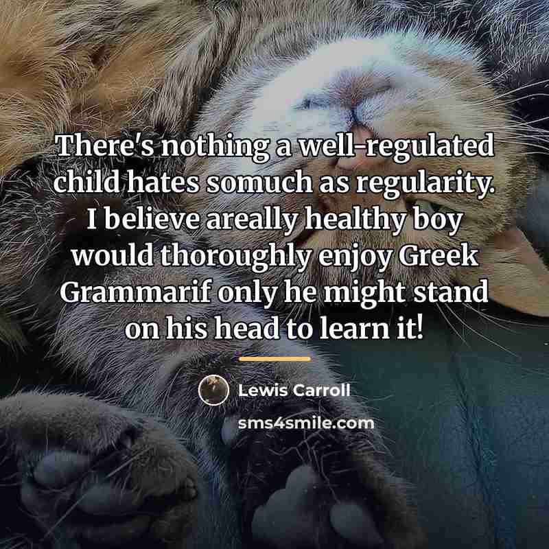 “There's nothing a well-regulated child hates somuch as regularity. I…” quote by Lewis Carroll