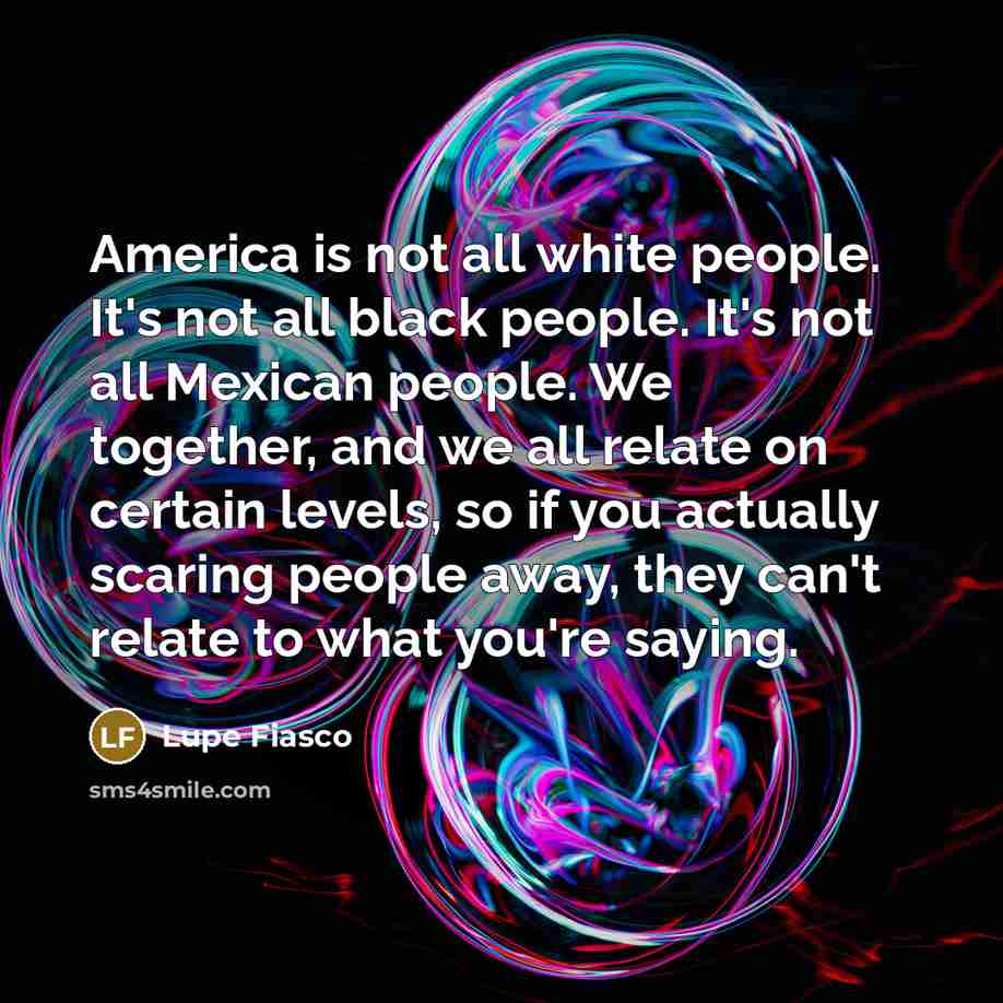 “America is not all white people. It's not all black…” quote by Lupe Fiasco