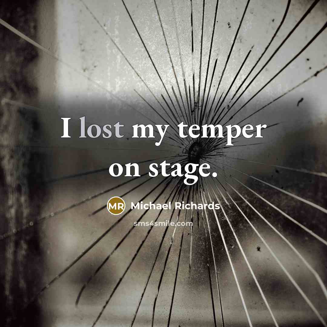 “I lost my temper on stage.…” quote by Michael Richards