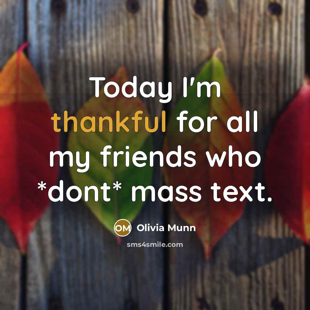 “Today I'm thankful for all my friends who *dont* mass…” quote by Olivia Munn