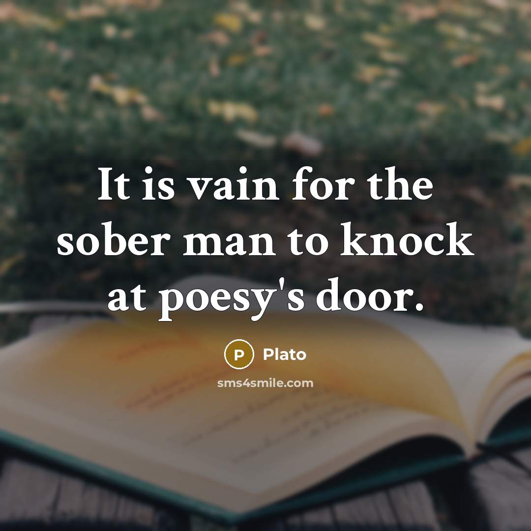 “It is vain for the sober man to knock at…” quote by Plato