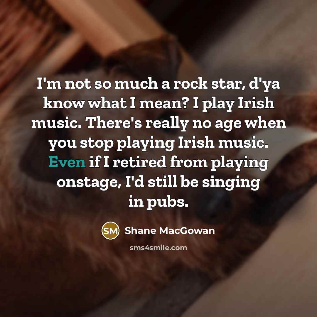 “I'm not so much a rock star, d'ya know what…” quote by Shane MacGowan