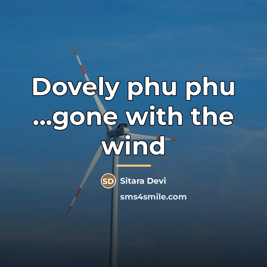 “Dovely phu phu ...gone with the wind…” quote by Sitara Devi