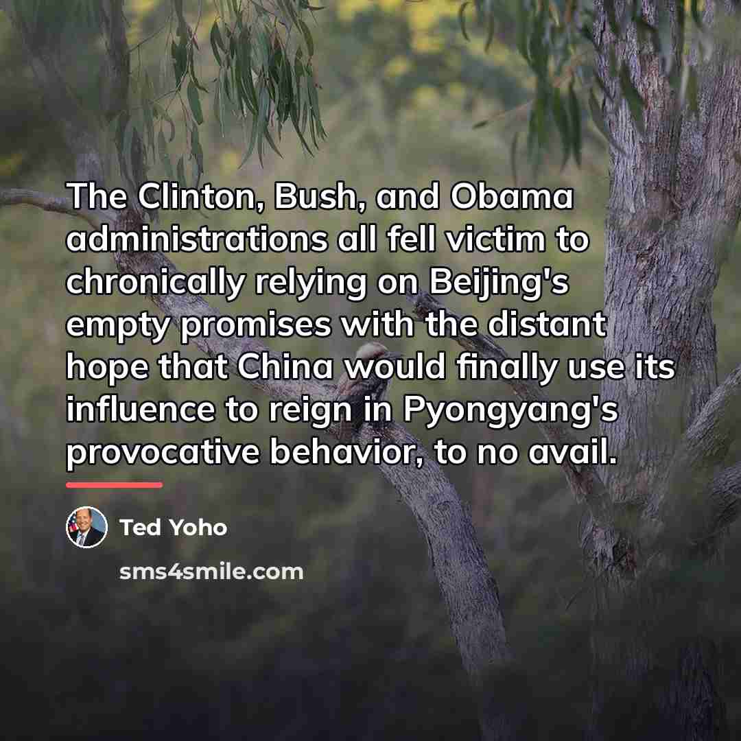 “The Clinton, Bush, and Obama administrations all fell victim to…” quote by Ted Yoho