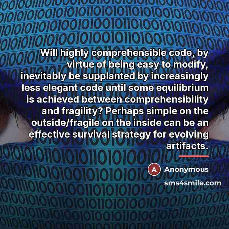 “Will highly comprehensible code, by virtue of being easy to…” quote by Anonymous