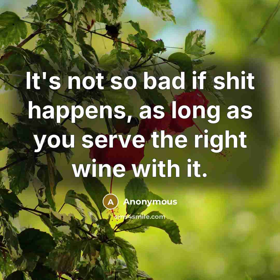“It's not so bad if shit happens, as long as…” quote by Anonymous