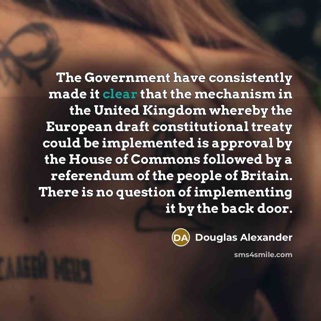 “The Government have consistently made it clear that the mechanism…” quote by Douglas Alexander