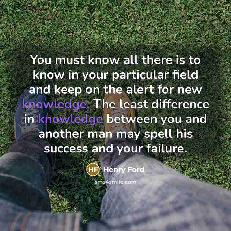 “You must know all there is to know in your…” quote by Henry Ford