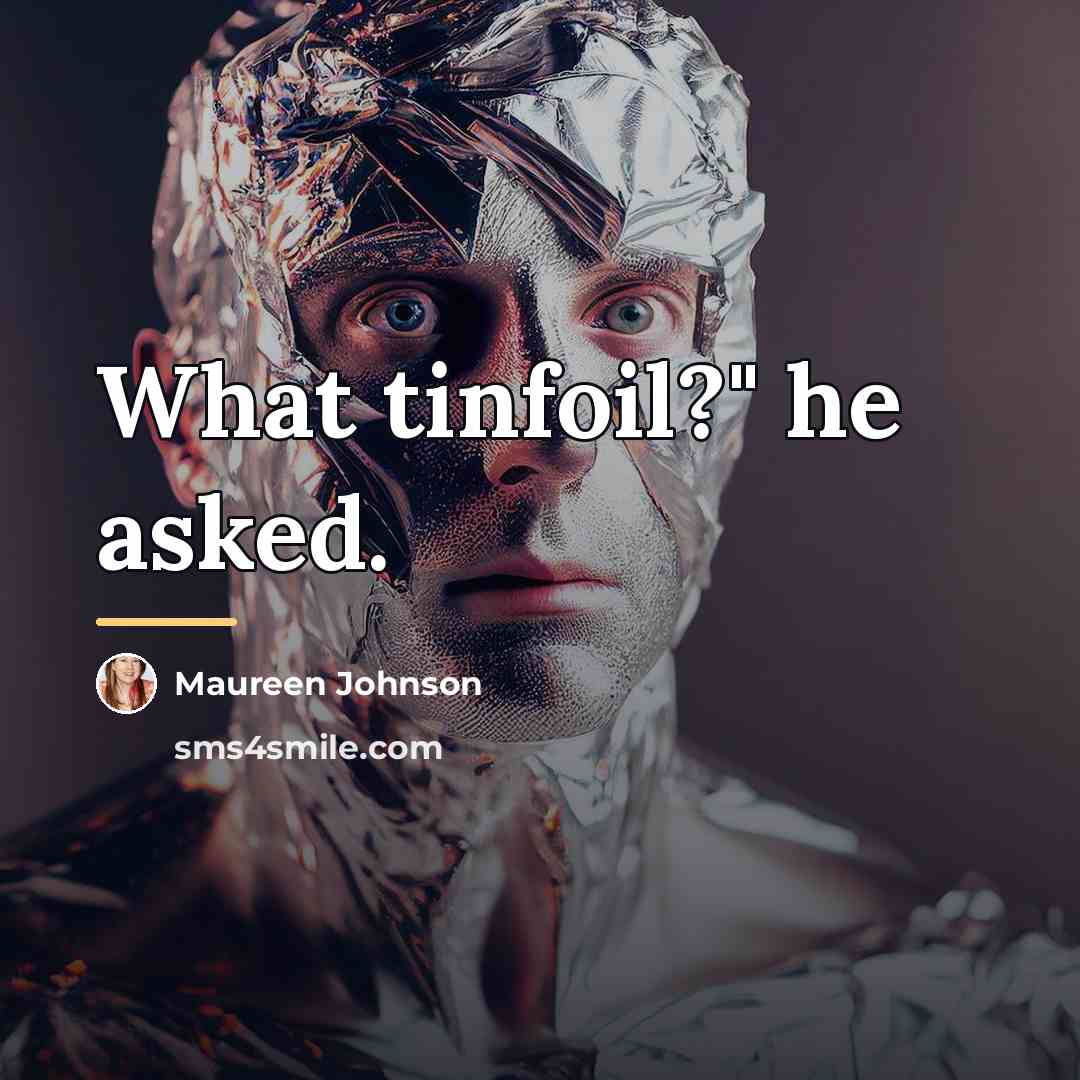 “What tinfoil?" he asked.…” quote by Maureen Johnson