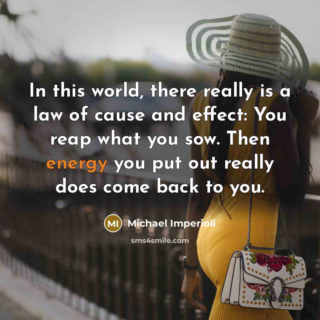 “In this world, there really is a law of cause…” quote by Michael Imperioli
