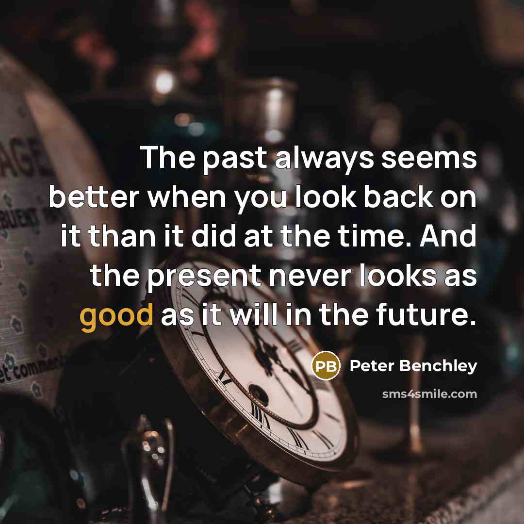 “The past always seems better when you look back on…” quote by Peter Benchley